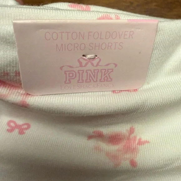PINK Victoria's Secret Love Shack Fancy Cotton Foldover Micro Shorts Size XS - Picture 4 of 8